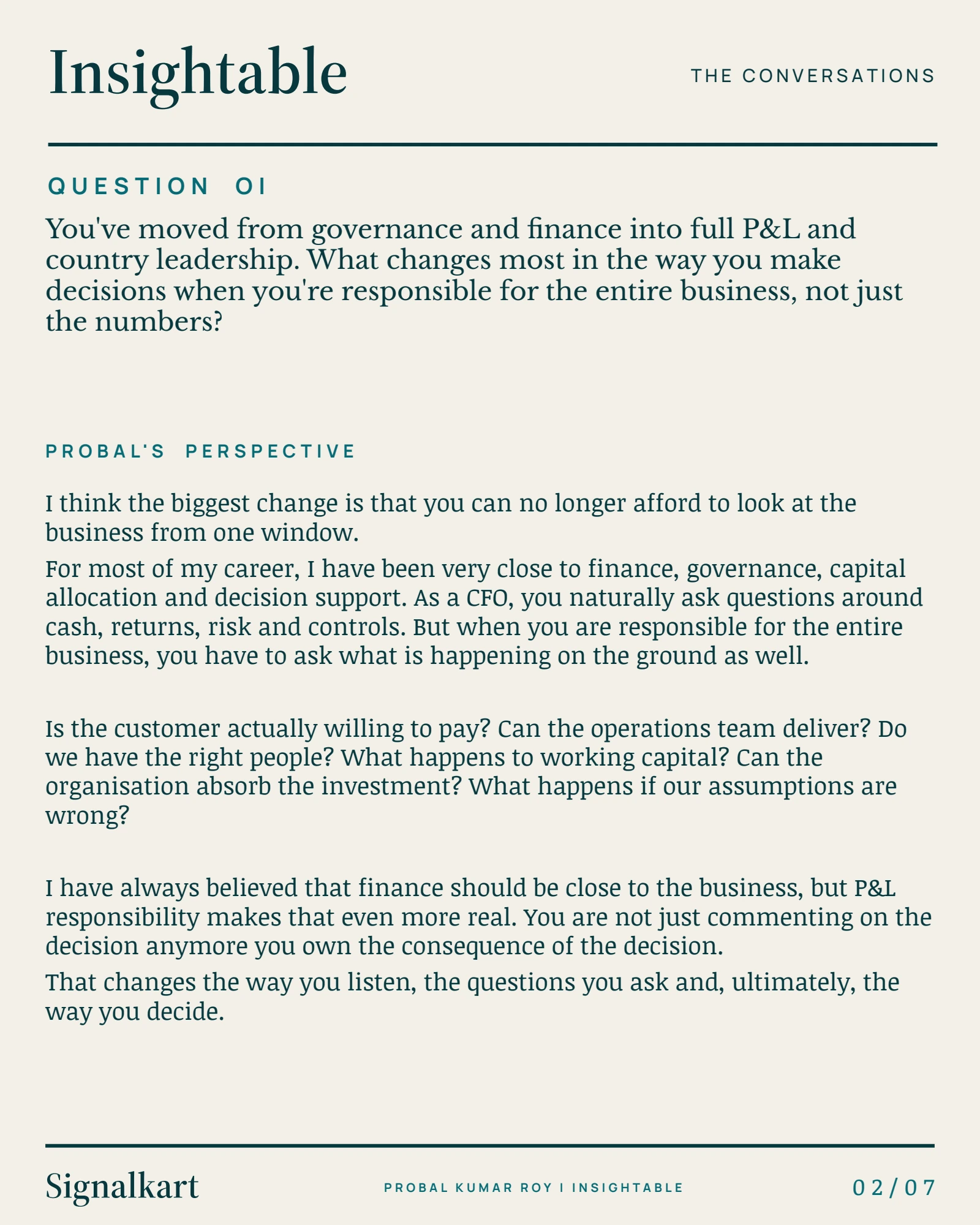 Probal Kumar Roy — Insightable issue 005, page 2