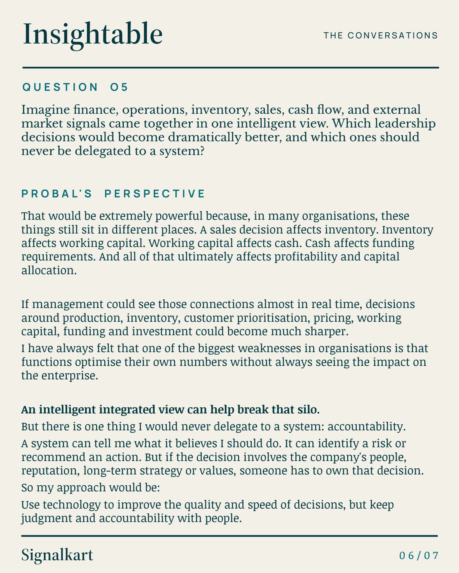 Probal Kumar Roy — Insightable issue 005, page 6